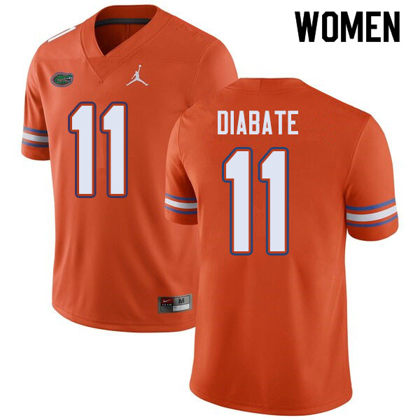 Jordan Brand Women #11 Mohamoud Diabate Florida Gators College Football Jerseys Sale-Orange - Click Image to Close